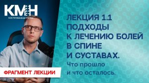 Подходы к ЛЕЧЕНИЮ болей в спине и суставах. Что прошло и что осталось. Фрагмент лекции КМН 2.0