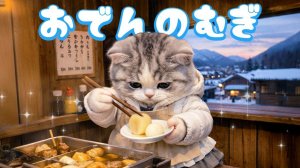 【Офисный котик Муги】Репортаж из жизни Муги, который открыл лавку с одэном 🐱🍢