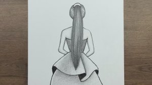 Как нарисовать девочку в платье карандашом