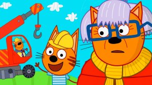 ТРИ КОТА МУЛЬТФИЛЬМ - СТРОЙКА ДОМА ДЛЯ БАБУШКИ - МУЛЬТИК ТРИ КОТА