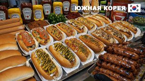 Корейская уличная еда | Американский хот-дог с чили и сыром