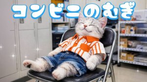 【Офисный котик Муги】Репортаж из жизни Муги, который впервые за долгое время вышел на подработку 🐱🏪