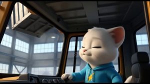 Котенок построил подводную лодку из жестяных банок, а потом она была испорчена.