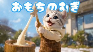 【Офисный котик Муги】Репортаж из жизни Муги, который весело провёл время, впервые делая моти 🐱