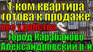 Продается однокомнатная квартира на улице Мира в г. Карабаново, Александровский рн, Владимирской обл