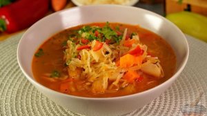 ОВОЩНОЙ СУП С КВАШЕНОЙ КАПУСТОЙ И ФАСОЛЬЮ