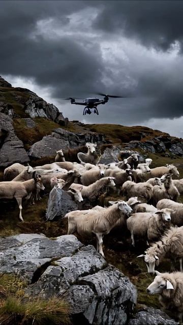 Овцы под грозовыми облаками #природа #овцы #горы