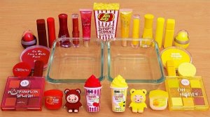 Red vs Yellow - Mixing Makeup Eyeshadow Into Slime ASMR