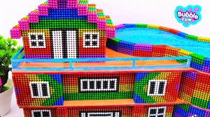 Магнитные шарики - Как сделать Радужную Виллу! Интересное видео с магнитными шариками.