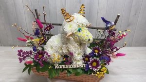 Овен из цветов