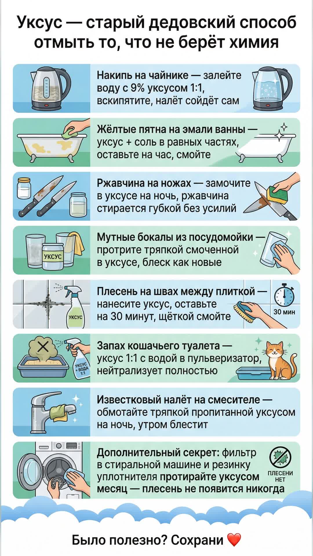 Уксус против бытовых проблем: лёгкие решения