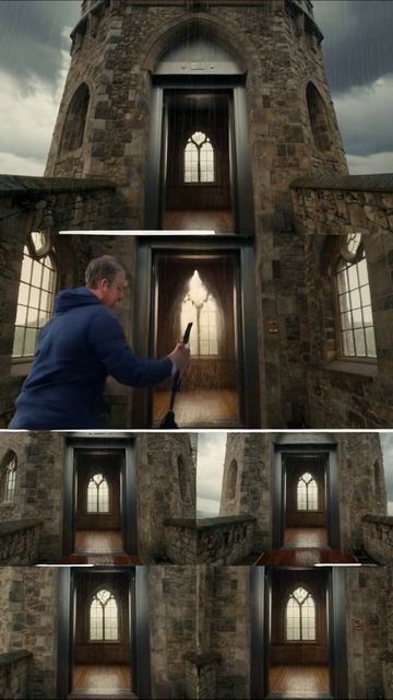 Лифт в дождливом замке: взгляд на магию достопримечательности архиектура фантазия