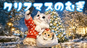 【Офисный котик Муги】С Рождеством!! Репортаж из жизни Муги, который провёл Рождество с котёнком 🐱🎄