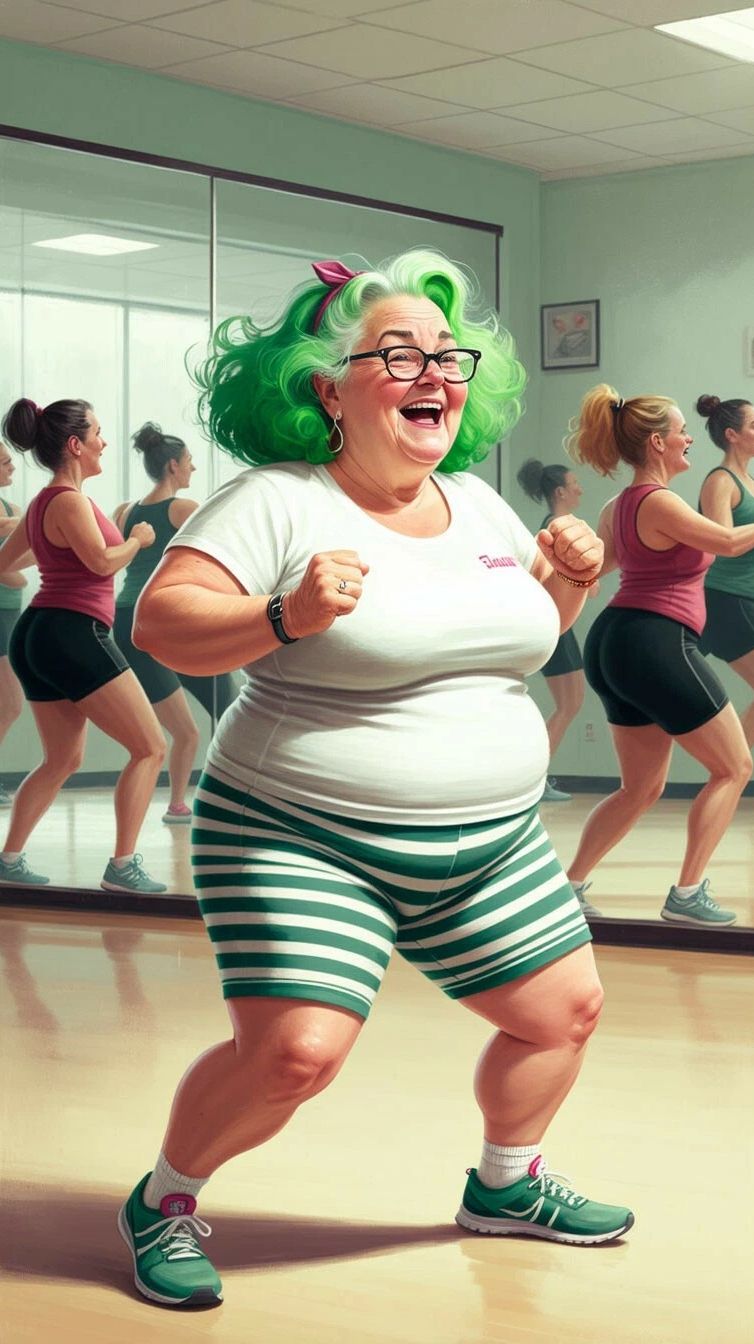 Пенсионерка на зумбе