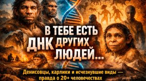 В тебе есть ДНК других людей…Денисовцы, карлики и исчезнувшие виды — правда о 20+ человечествах