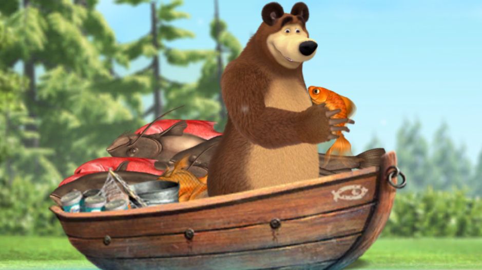 Маша и  Медведь. Маша и Медведь фермеры . Для детей. Рыбалка. Часть 7