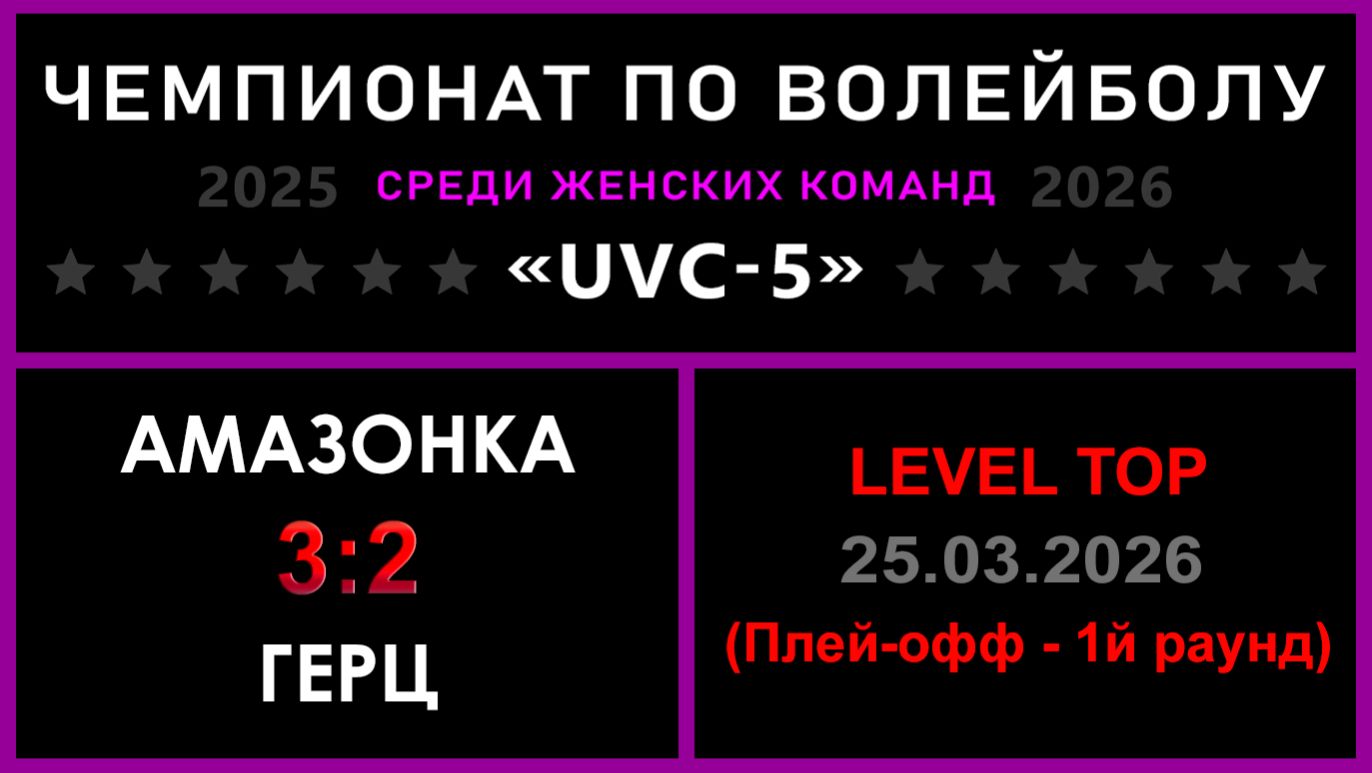 Амазонка - Герц, UVC-5 (Девушки) - LEVEL TOP (Плей-офф - 1й раунд)