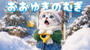 【Офисный котик Муги】 Репортаж из жизни Муги, который веселился во время сильного снегопада 🐱❄️