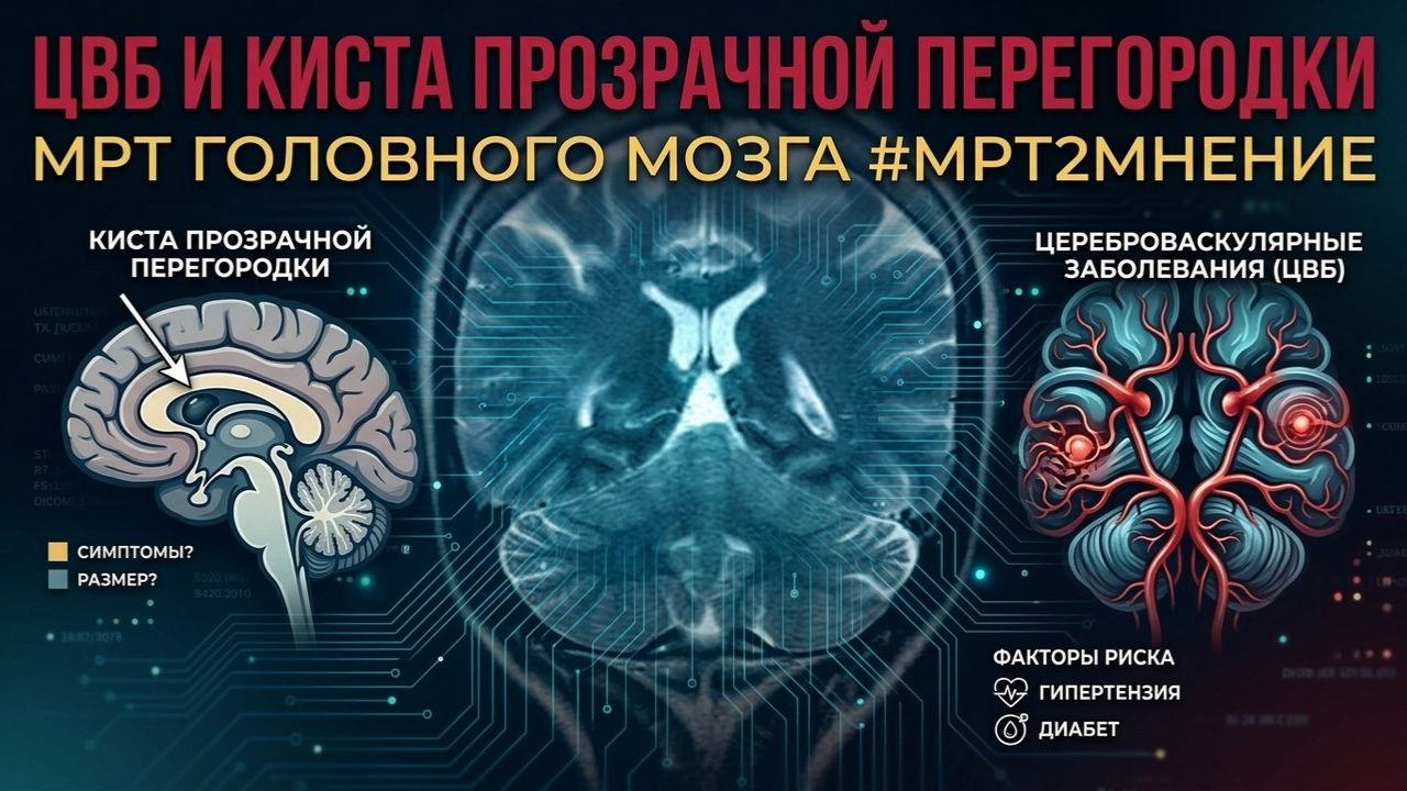 КИСТА прозрачной перегородки, ЦВБ, дисциркуляторная ЭНЦЕФАЛОПАТИЯ на РАСШИФРОВКЕ МРТ головного мозга