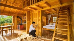 Молодой человек построил деревянную виллу своей мечты всего за один год. Бушкрафт