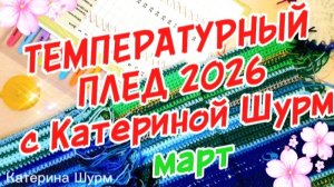 Температурный плед 2026 с Катериной Шурм | МАРТ| Связать плед крючком| вязать спицами| совместник