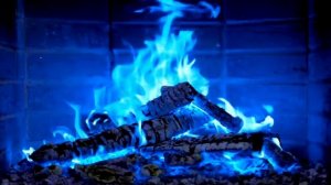 камин огонь горит синим цветом