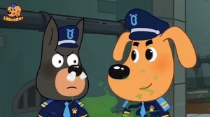 Храбрый шериф Лабрадор, опасный люк, познавательный мультфильм.