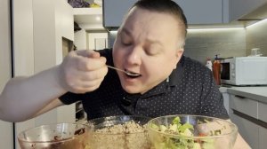 Гречка зеленая мясо томленое мукбанг