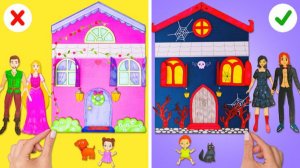 Преображение бумажного домика 👑🧛 Принцесса vs вампир