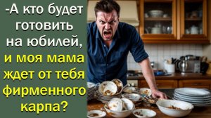 - А кто будет готовить на юбилей, и моя мама ждет от тебя фирменного карпа?