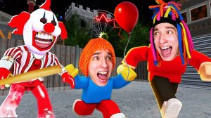 КИТАЙКА И ПОБЕГ ОТ ЗЛОГО КЛОУНА С МАЛЫШОМ!