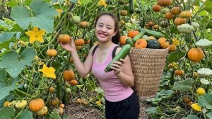 Собрала урожай тыквы и папайи и отнесла их на рынок, чтобы продать. Энн. Жизнь во Вьетнаме