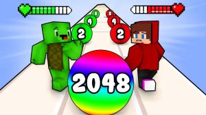 Джей Джей против Майки Болл Ран 2048. Майнкрафт Мультик