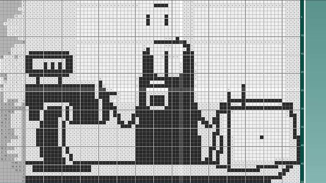 Продавец — (Seller) [★★★★] 75х50 чёрно-белый японский кроссворд