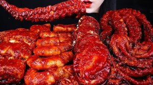 АСМР МУКБАНГ| КОРЕЙЦЫ ЕДЯТ| СПАЙСИ ЭНОКИ И МОРЕПРОДУКТЫ