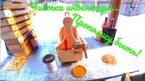 У Лесного дома. Трутовик для дымаря. Добываю прополис. Чистка инвентаря после зимовки.