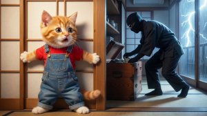 Мультики для детей. 🐱⛈️ Котенок остался дома один во время бури… Собака спасает его от вора! 🐶😱