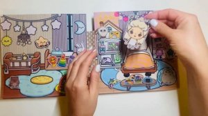 Бежевый домик Тока Бока. Развивающая книга из фетра для девочек. Игровая книга Toca Boca