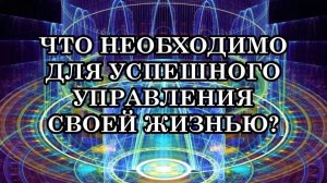 ЧТО НЕОБХОДИМО ДЛЯ УСПЕШНОГО УПРАВЛЕНИЯ СВОЕЙ ЖИЗНЬЮ?