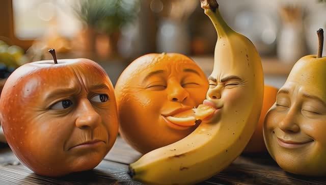 мультики ФРУКТЫ и ОВОЩИ яблоко апельсин банан груша морковь капуста помидор перец баклажан