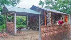 Строю кухню. Заливка бетонных полов, возведение стен из кирпича. Серия 41. Хуан Ли