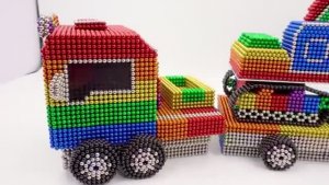 Мультики для детей . Мультик про шарики . Собираем грузовик из магнитных шариков . Яркий мультик .