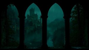 Атмосфера Средневекового Замка за Окном в 4К 🌧️ Сильный Дождь с Громом! Сцена для Проектора