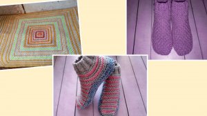 Посеяла редиску! Плед довязала и тапочки связала!