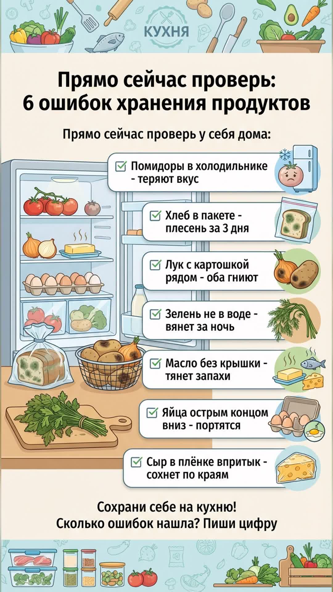 Прямо сейчас проверь: 6 ошибок хранения продуктов
