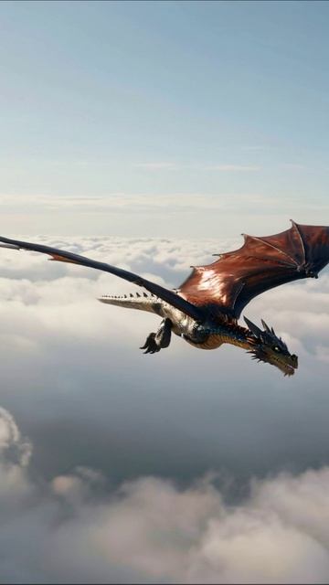Дракон в небесах: волшебное путешествие #дракон #фантазия #приключения