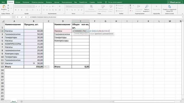 СУММЕСЛИ в Excel (эксель). Как работает и как применить функцию?