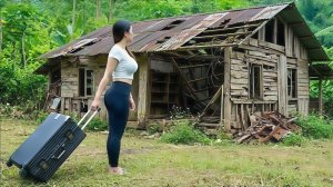 Молодая женщина строит дом из бамбука. Торговля на рынке и работа в огороде. Жизнь во Вьетнаме