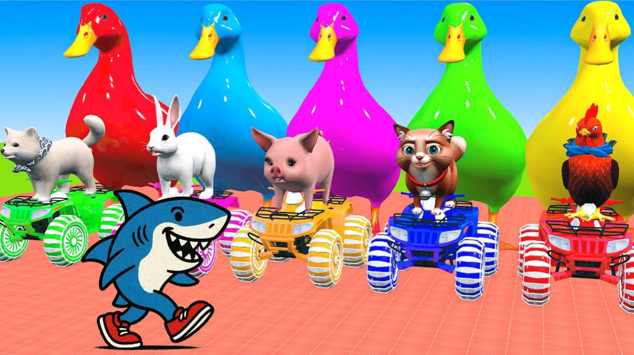 Мультики для детей и малышей. Веселая звериная ферма с Гусями и свинюшками. Мультики залипалки