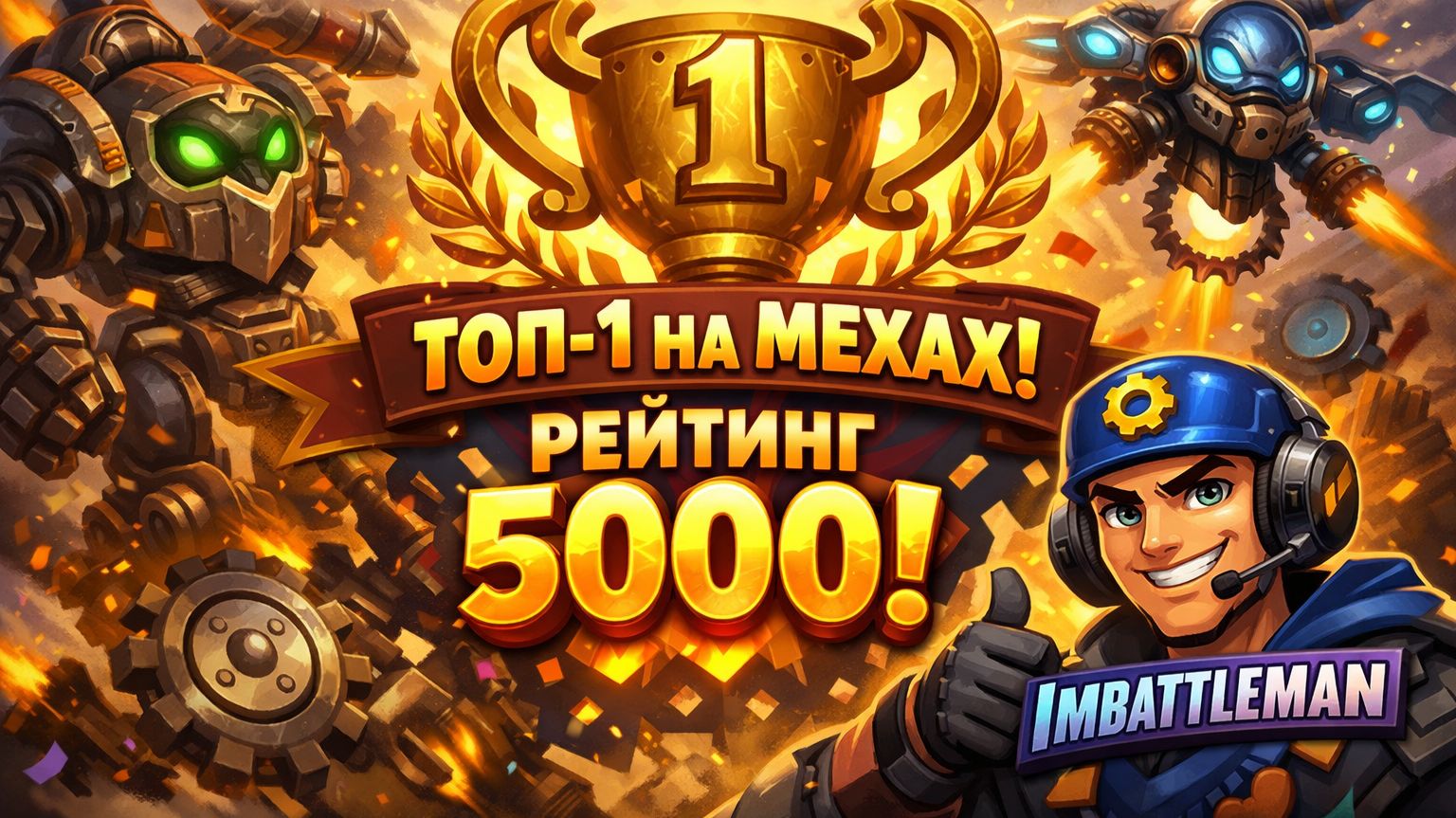 Hearthstone Battlegrounds | Топ-1 на Механизмах | +5000 рейтинга